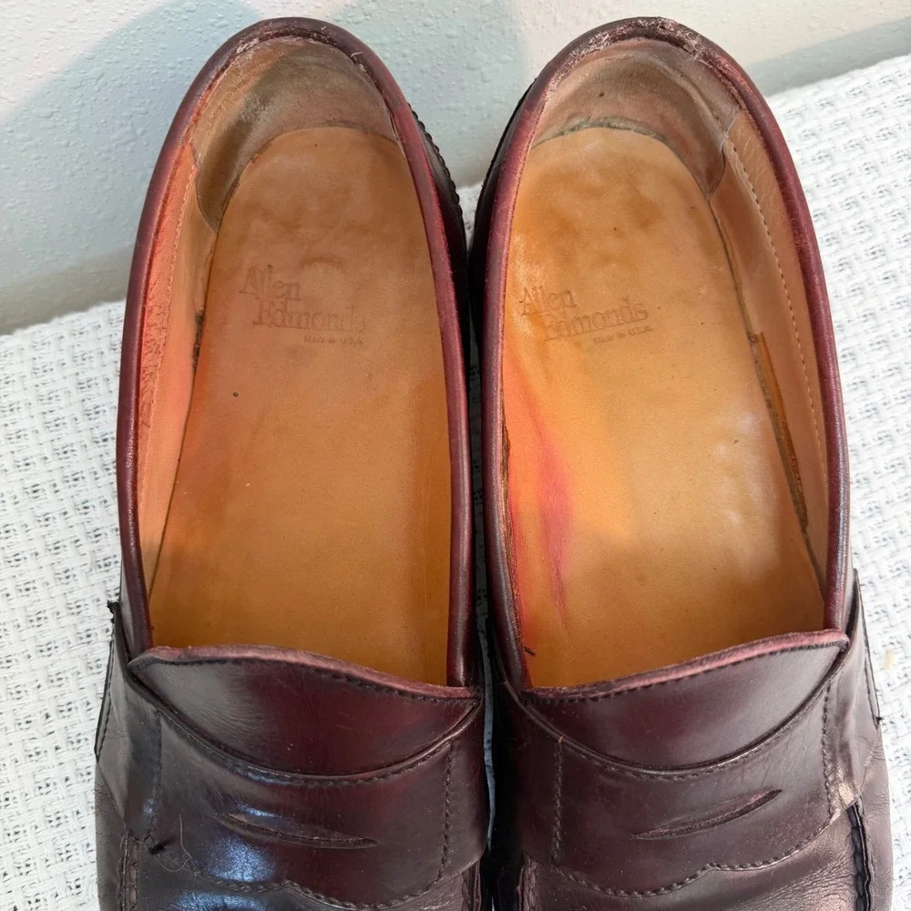 Allen Edmonds Penny Loafer Mens 14 Burgundy Leather 30025 Classic Preppy Ivy